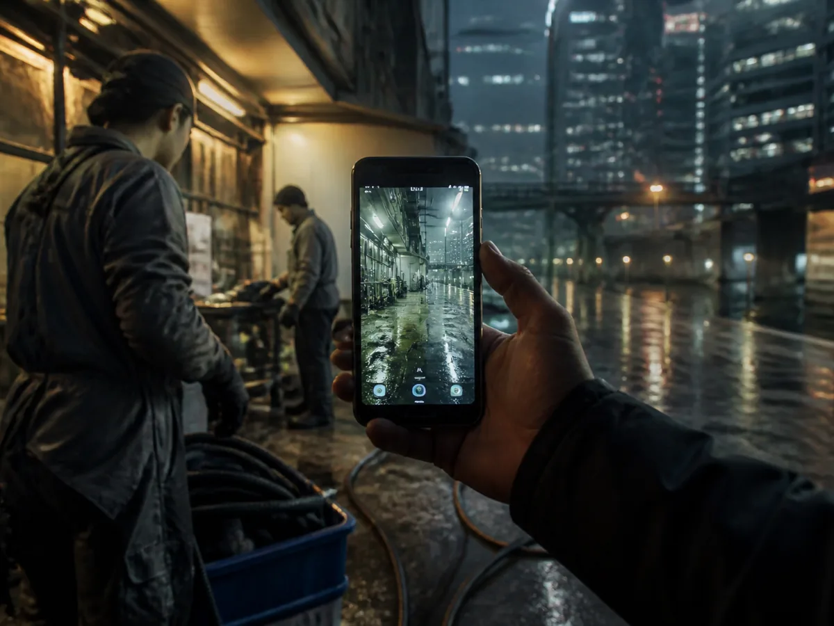 Phone showing a completed-site photo report